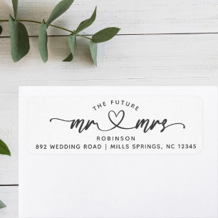 Modern Elegant Future MR and MRS Hearts Script