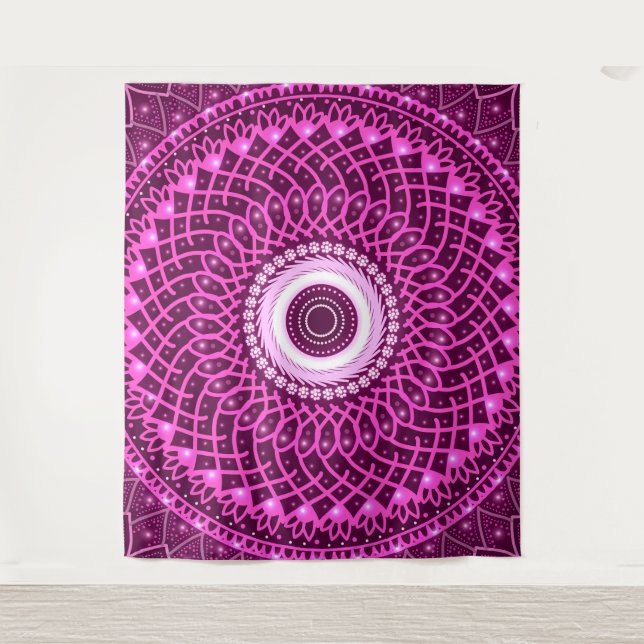 Modern Elegant Geometric stylish spiritual floral  Tapestry (Front)