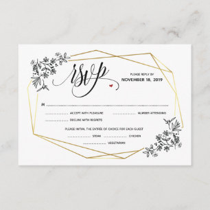 Modern elegant geometric wedding rsvp cards