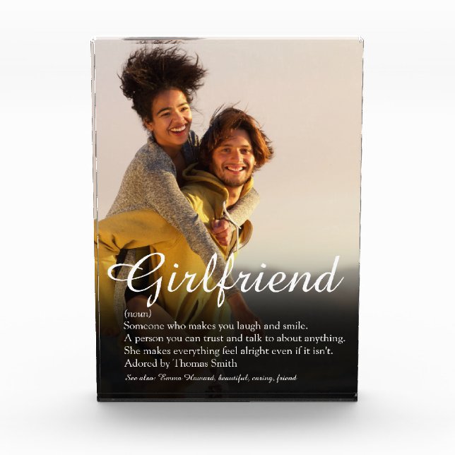 Modern Elegant Girlfriend Definition Script Photo Block (Front)