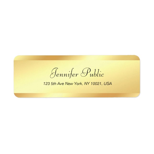Modern Elegant Glamour Gold Handwritten Name Text (Front)
