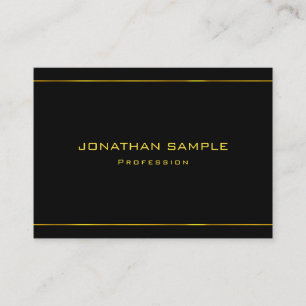 Modern Elegant Glamour Gold Striped Black Template Business Card