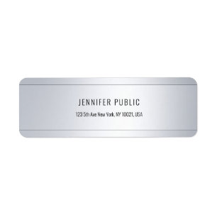 Modern Elegant Glamour Silver Return Address
