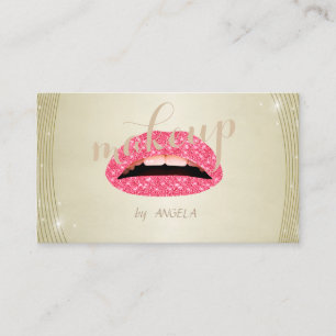 Modern Elegant Glamourous Glittery,Lips Business Card