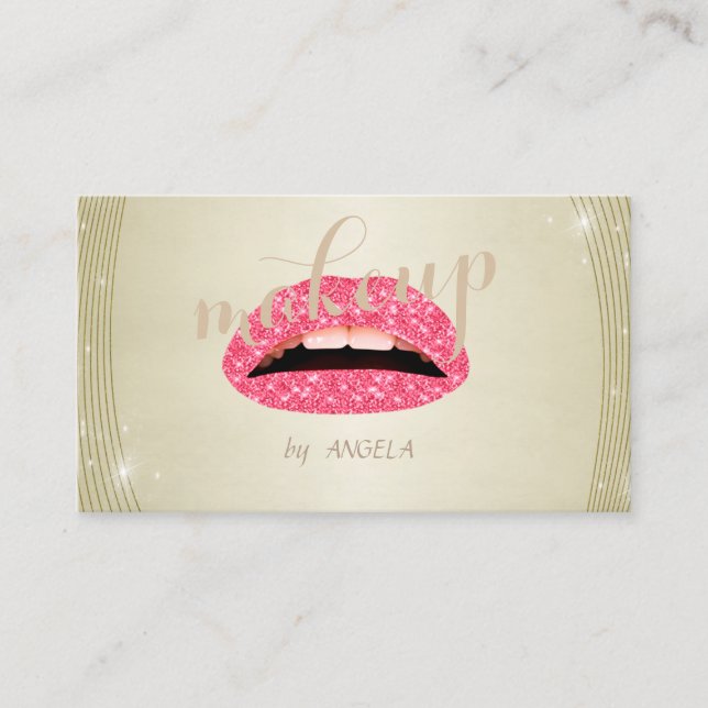 Modern Elegant Glamourous Glittery,Lips Business Card (Front)