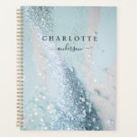 Modern, elegant, glitter, blue-silver planner<br><div class="desc">Modern,  glitter,  elegant planner.
Just edit your product in a few minutes. You can change the font/size/colour and position using "further personalise".</div>