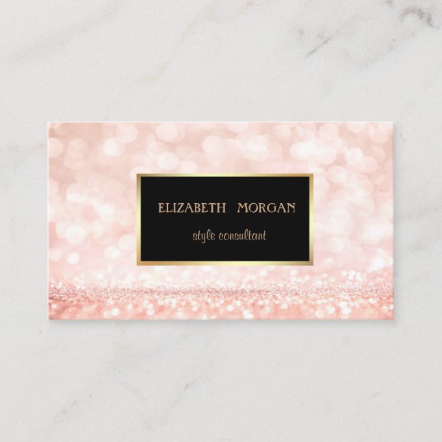 Modern Elegant  Glitter Bokeh, Frame Business Card (Front)