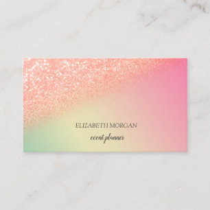Modern Elegant Glitter Bokeh Ombre Business Card