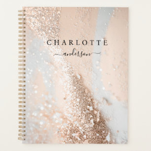 Modern, elegant, glitter, gold-peach planner
