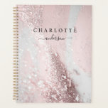 Modern, elegant, glitter, rose-silver planner<br><div class="desc">Modern,  glitter,  elegant planner.
Just edit your product in a few minutes. You can change the font/size/colour and position using "further personalise".</div>