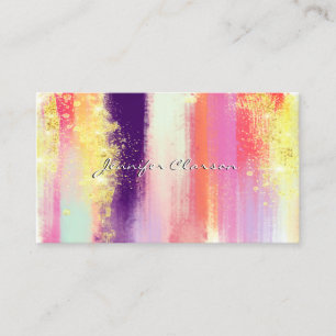 Modern Elegant Glitter Watercolor Brushes Stylish Business Card
