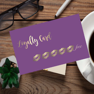 Modern Elegant Glittery Lips Loyalty Card