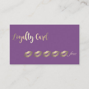 Modern Elegant Glittery Lips Loyalty Card