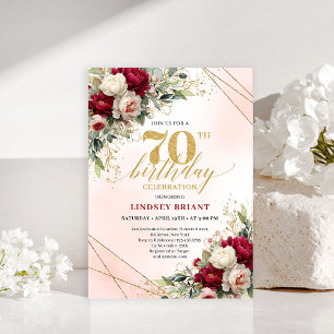 Modern Elegant Gold 70th Birthday Celebration Invitation