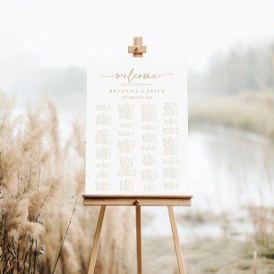 Modern Elegant Gold Alphabetical Seating Chart