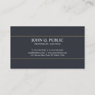 Modern Elegant Gold Black Design Artistic Plain Business Card