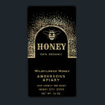 Modern elegant gold black honey jar<br><div class="desc">Modern festive holiday  gold honey bee honey jar label design.</div>