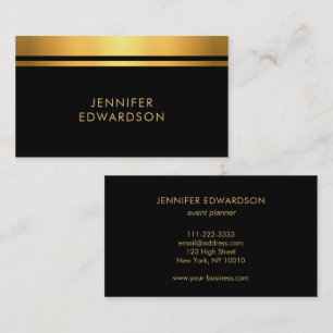 Modern Elegant gold black professional minimalist  Business Card