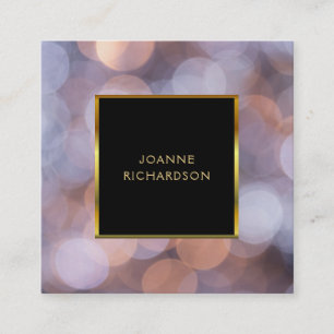 Modern elegant gold blue professional square business card
