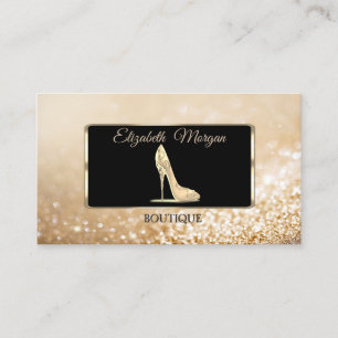 Modern Elegant Gold Bokeh ,High Heel Business Card