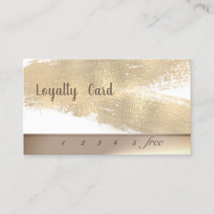Modern Elegant Gold Brush Stroke   Loyalty Card