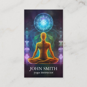 Modern Elegant Gold Chakra Spiritual Energy Yoga  Business Card