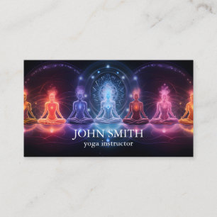 Modern Elegant Gold Chakra Spiritual Energy Yoga  Business Card