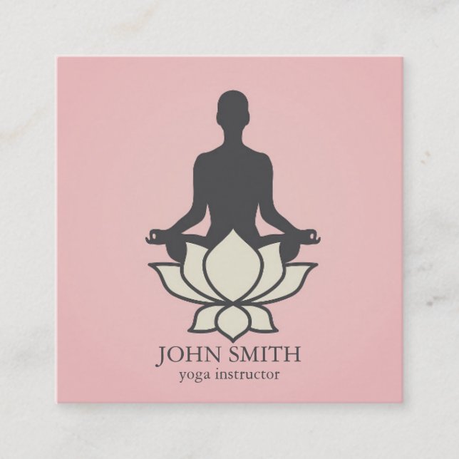 Modern Elegant Gold Chakra Spiritual Energy Yoga  Square Business Card (Front)