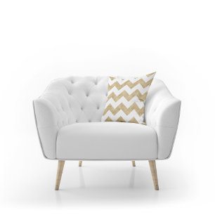 Modern Elegant Gold Chevron Pattern Cushion