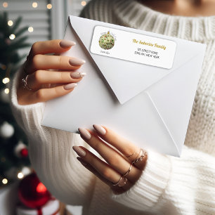 Modern Elegant Gold Christmas Doodle Ornament