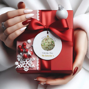 Modern Elegant Gold Christmas Doodle Ornament Favour Tags