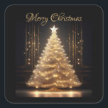 Modern Elegant Gold Christmas Tree Square Sticker<br><div class="desc">Elevate your holiday gatherings with these festive Christmas stickers, the perfect choice for any elegant event this holiday season. Adorned with a modern elegant Gold Christmas Tree, these stickers effortlessly blend sophistication with festive charm. Bring a touch of glamour to your holiday celebration with these uniquely designed stickers, designed to...</div>