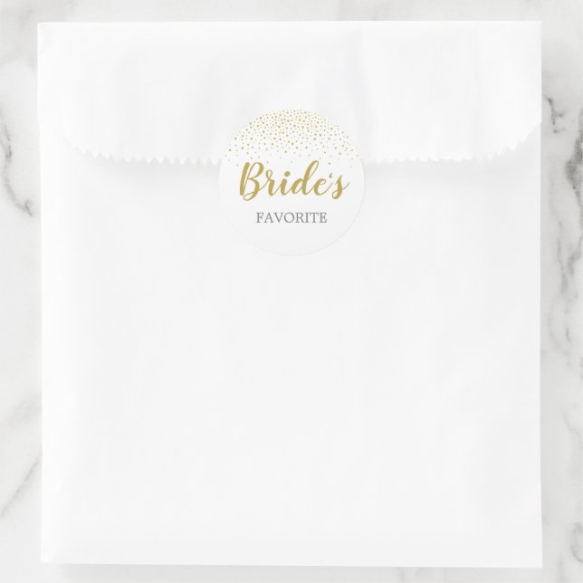 Modern Elegant Gold Confetti Goodie Bag Label (Bag)