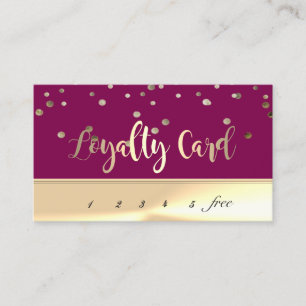 Modern Elegant Gold Confetti Loyalty Card