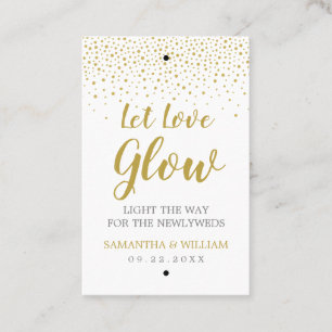 Modern Elegant Gold Confetti Wedding Glow Stick Business Card