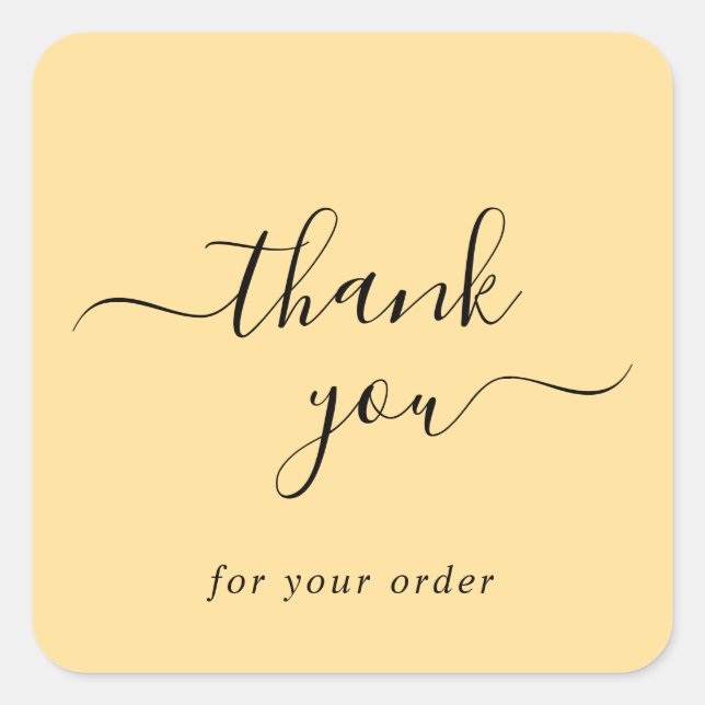 Modern Elegant Gold Customer Business Thank You Square Sticker (Front)