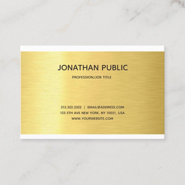Modern Elegant Gold Effect Professional Luxury Business Card (Front)