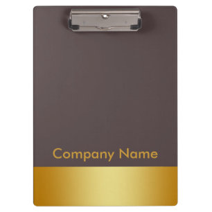 Modern Elegant Gold Faux Foil Company Logo Clipboard