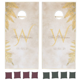 Modern Elegant Gold Fern leaf Parchment Wedding