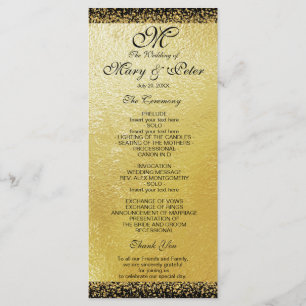 Modern Elegant Gold Foil and Confetti Programme