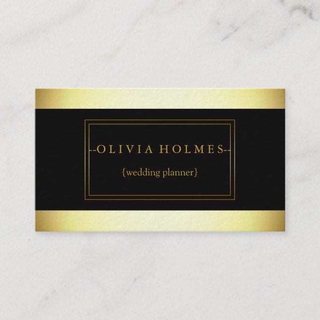 Modern Elegant Gold Foil Metal Professional Busine Business Card (Front)