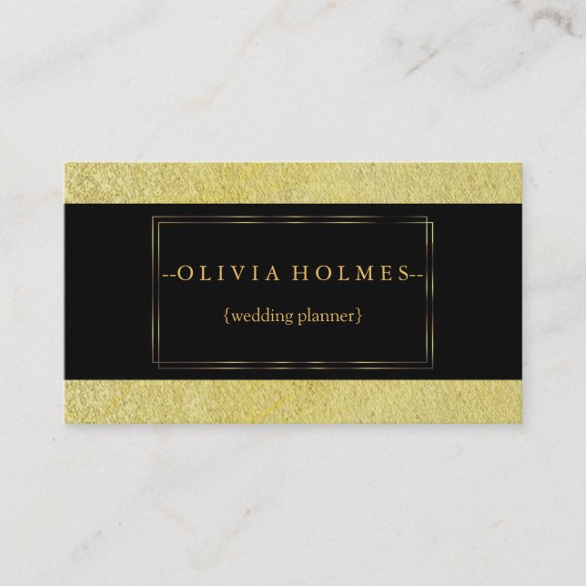 Modern Elegant Gold Foil Metal Professional Busine Business Card (Front)