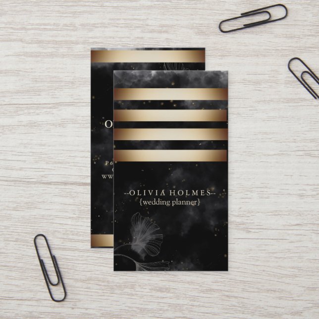 Modern Elegant Gold Foil Metal Professional Business Card (Front/Back In Situ)