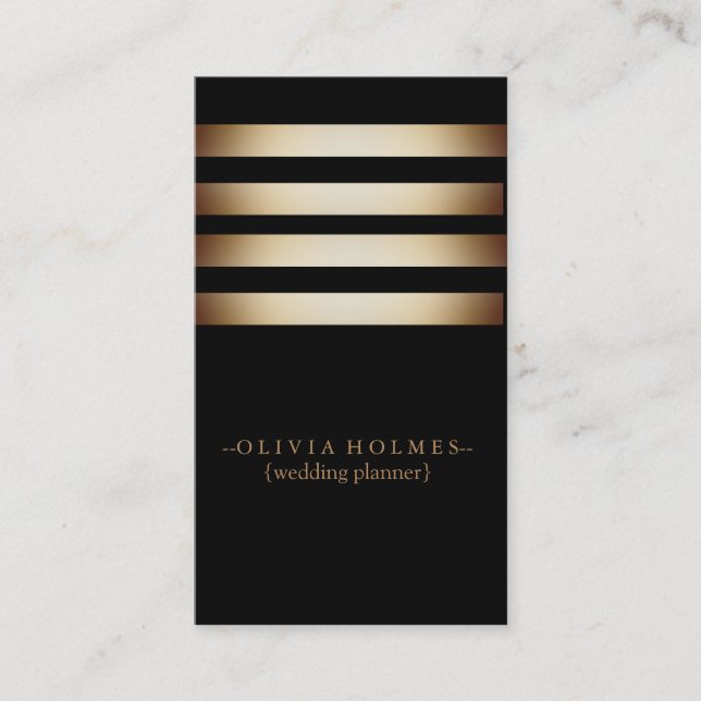 Modern Elegant Gold Foil Metal Professional Business Card (Front)