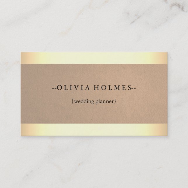 Modern Elegant Gold Foil Metal Professional Business Card (Front)