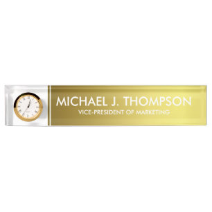 Modern Elegant Gold Foil Monogrammed Nameplate
