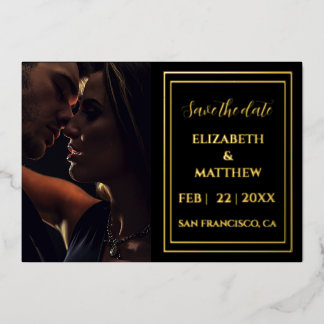 modern elegant Gold foil save the date card