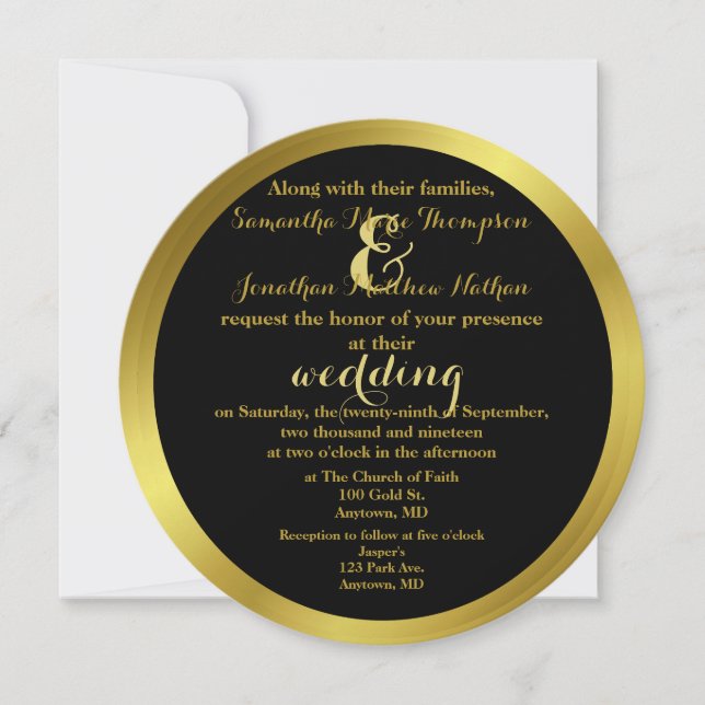 Modern Elegant Gold Foil Wedding Invitation (Front)