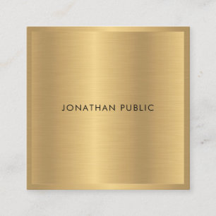 Modern Elegant Gold Glamour Luxury Template Trendy Square Business Card