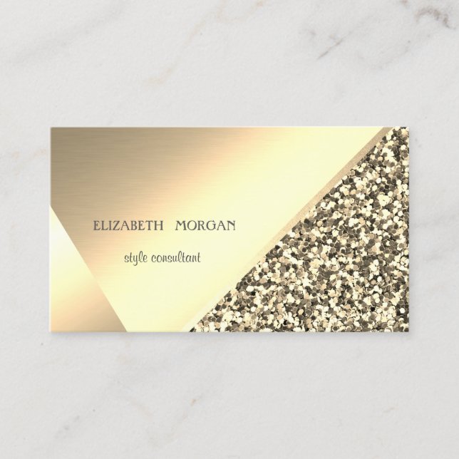 Modern Elegant Gold  Glitter, Geometric,Abstract Business Card (Front)